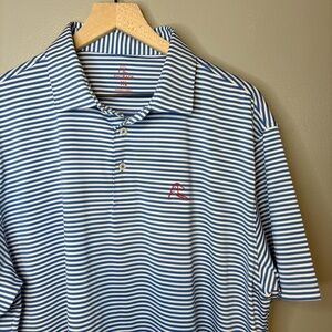 Rhoback Blue and White Striped Polo Shirt
